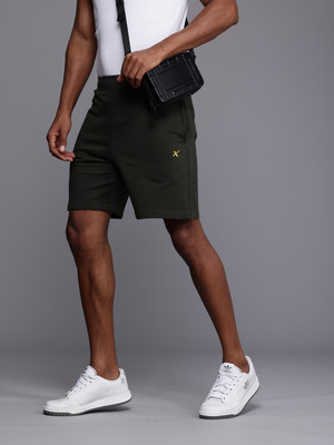 HRX by Hrithik Roshan Self Design Men Green Casual Shorts