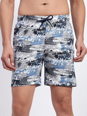TT Printed Men Grey Basic Shorts
