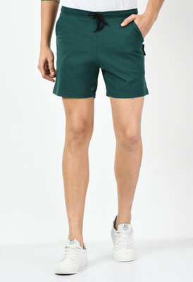 KAVYA Solid Men Green Sports Shorts