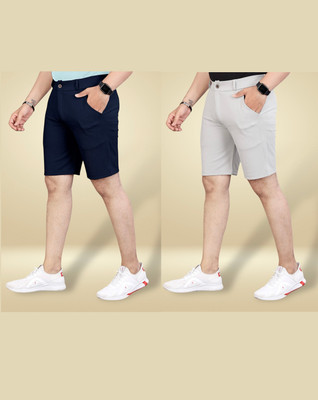 HHTRENDS Solid Men Reversible Grey, Black Basic Shorts