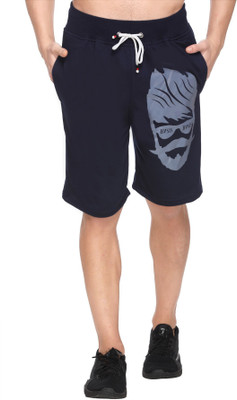 Basis Printed Men Blue Basic Shorts