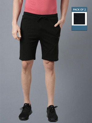 Force NXT Solid Men Dark Blue, Black Casual Shorts