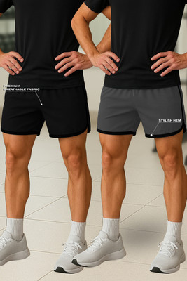Culish Trend Solid, Printed Men Grey Sports Shorts