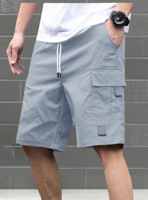 TYRELL Solid Men Grey Cargo Shorts