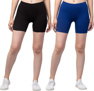 HiRRuX Solid Women Dark Blue, Black Basic Shorts