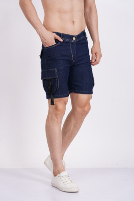 mevan Solid Men Denim Dark Blue Denim Shorts