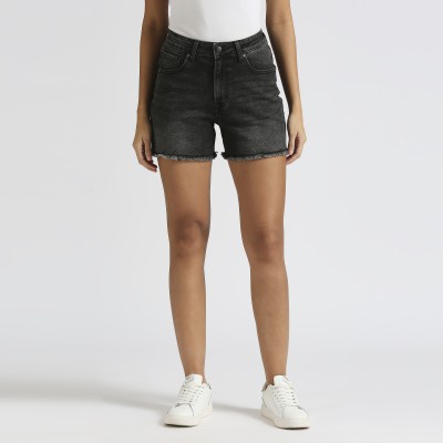 Pepe Jeans Solid Women Black Denim Shorts