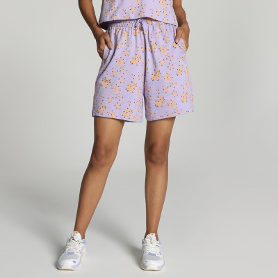 PUMA Printed Women Purple Casual Shorts