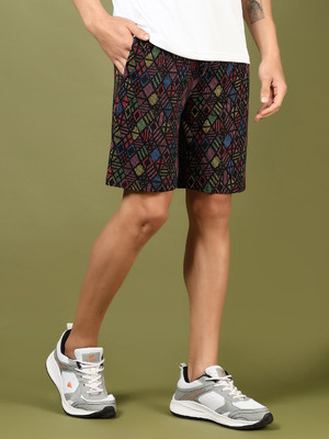 V-MART Printed Men Black Regular Shorts