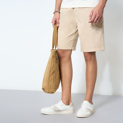 7 Alt by Pantaloons Solid Men Grey Basic Shorts
