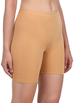 Vanila Solid Women Beige Cycling Shorts, Sports Shorts, Running Shorts
