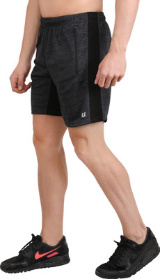 unbeatable Color Block Men Black, Grey Gym Shorts