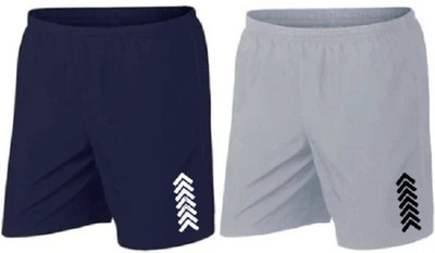 skyrow Printed, Self Design Men Dark Blue, Grey Beach Shorts