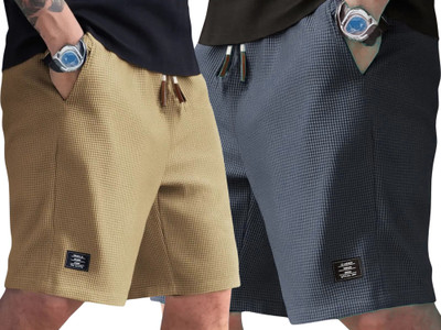 sti Self Design Men Multicolor, Black Regular Shorts