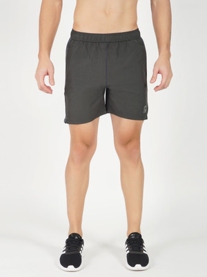 GOTO Solid Men Dark Grey Sports Shorts