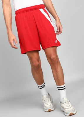 ADIDAS Striped Men Red Sports Shorts