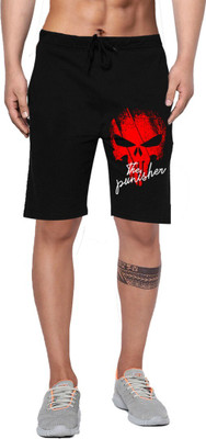 JUGULAR Printed Men Black Regular Shorts