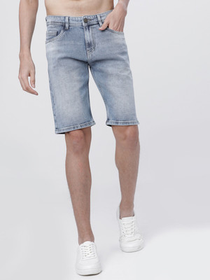 HIGHLANDER Solid Men Light Blue Denim Shorts