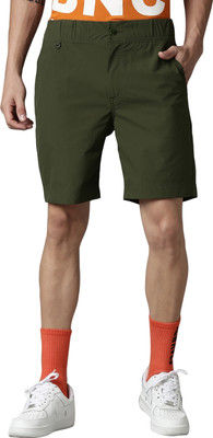 BREAKBOUNCE Solid Men Green Basic Shorts