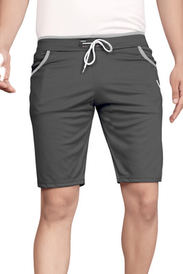 WeReKo Solid Men Grey Casual Shorts