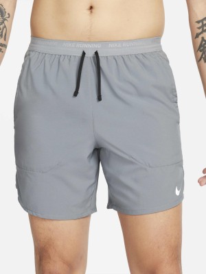 NIKE Solid Men Grey Running Shorts