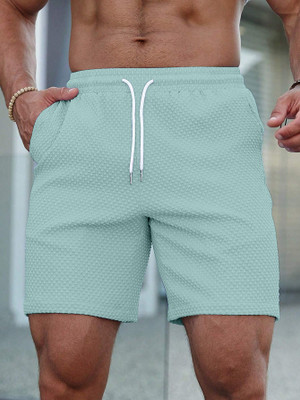 Rajovati Solid Men Light Green Basic Shorts