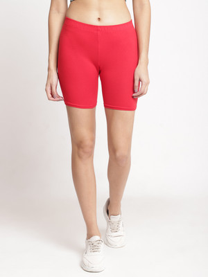 Gracit Solid Women Red Regular Shorts