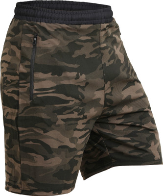 Kyk Self Design Men Green Compression Shorts