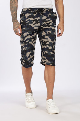 24 Street Printed Men Blue Casual Shorts