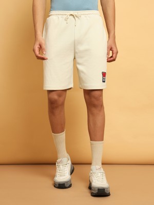 Wrangler Solid Men White Basic Shorts