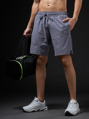 TECHNOSPORT Solid Men Grey Sports Shorts