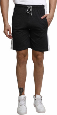 V-MART Self Design Men Grey, Grey Regular Shorts