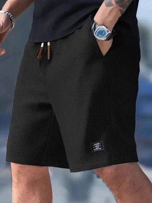 sti Solid Men Black Regular Shorts
