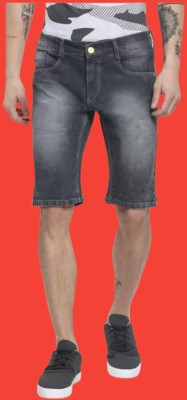 Sujitvd Self Design Men Denim Grey Denim Shorts