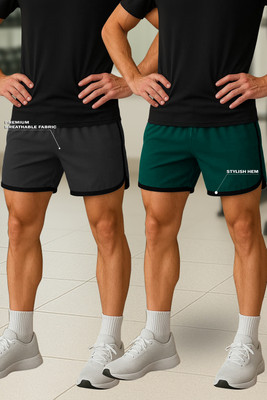Culish Trend Solid, Printed Men Grey Sports Shorts