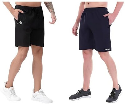 BLUE STAR SHARK Solid Men Black, Blue Casual Shorts