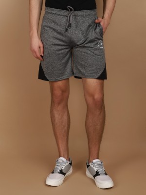 V-MART Color Block Men Grey, Grey Regular Shorts