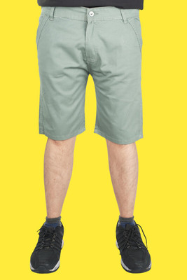PUBHIZA Solid Men Light Green Chino Shorts