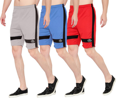 OORA TREND Mesh Men Grey, Light Blue, Red Sports Shorts