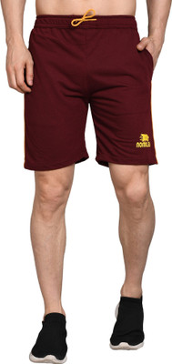 Burdy Solid Men Maroon Sports Shorts