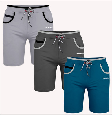 VINTHON Self Design Men Silver, Dark Grey, Light Blue Regular Shorts