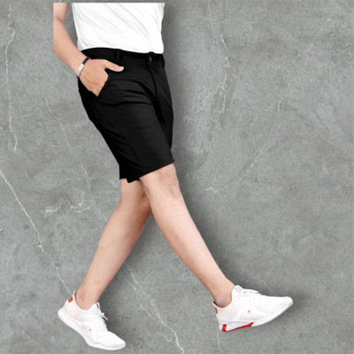 LAPATACLUB Solid Men Black Sports Shorts