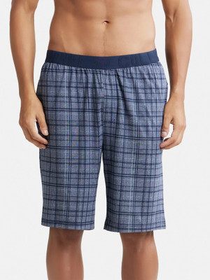 JOCKEY Checkered Men Dark Blue Night Shorts