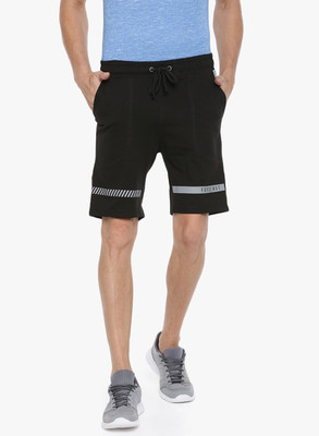 Force NXT Solid Men Black Bermuda Shorts