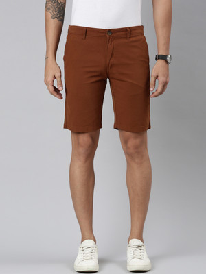 Chennis Solid Men Orange Regular Shorts