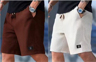Manya Empire Solid Men Brown Regular Shorts