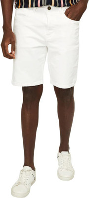 SEGESTICS INDUSTRIAL SOLUTION Solid Men Denim White Denim Shorts