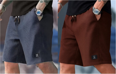 Venner Fashion Solid Men Brown, Grey Casual Shorts