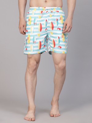 Style Quotient Printed Men Blue Swim Shorts