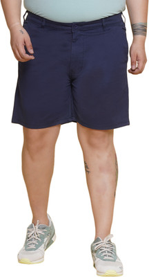 JOHN PRIDE Solid Men Blue Casual Shorts